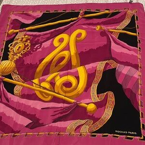 Rochas Paris Pink and Gold Scarf